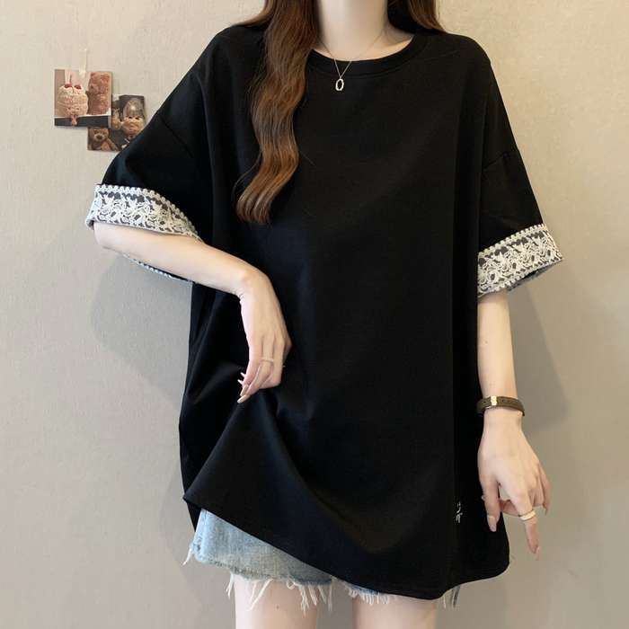 秋新作予約商品レース袖半袖tシャツ...