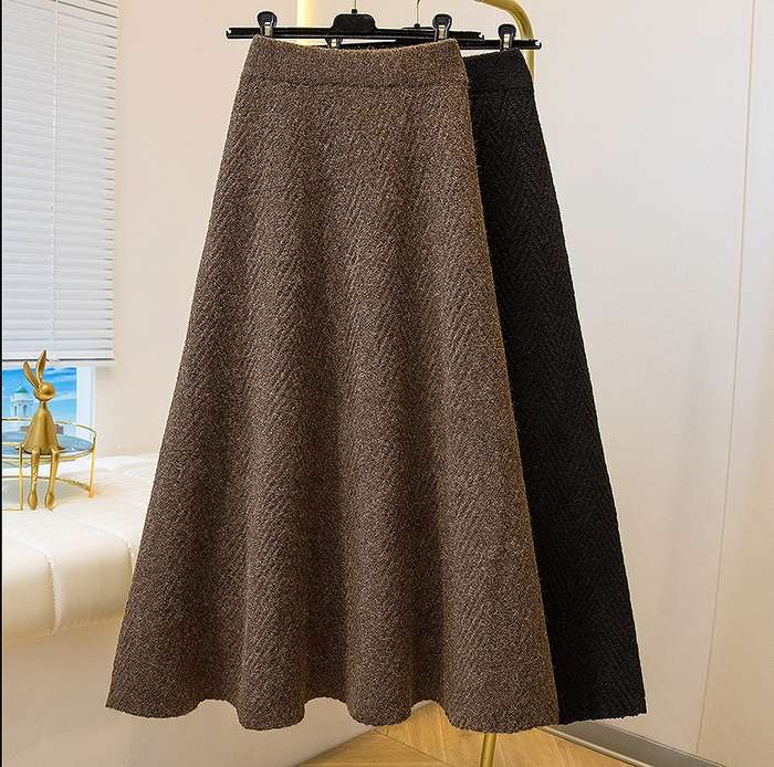 秋新作 予約商品 フレア 立体感 あたたかい ロングスカート スカート フレアスカート カジュアル ロング 大きいサイズ レディース レディース 大人 30代 40代 50代 秋服 2025秋冬新作(4)