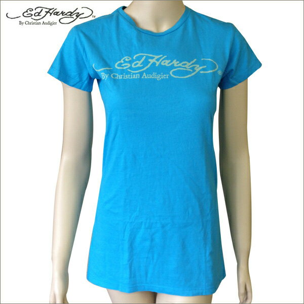 Rakuten - 送料無料 レディース 半袖 Tシャツ エドハーディー Ed Hardy ロゴ Womens Short Sleeve Tee アメカジ　アメリカン　ロック　セレカジ ブルー