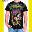 送料無料 メンズ Tシャツ 半袖 エドハーディー Ed Hardy Mens Beautiful Ghost S/S Multiprint Specialty Tee in Black ed-117 スペシャルティー マルチプリント ビューティフル ゴースト ブラック アメカジ アメリカン ロック セレカジ