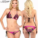 送料無料 レディース 水着 ビキニ エドハーディー Ed Hardy Women 039 s Two Piece String Bikini Dedicated ed-115 2ピース ホルター ストリング ローズ パット付き ed-115 アメカジ アメリカン ロック セレカジ