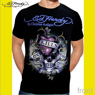 Rakuten - 送料無料　メンズ　Tシャツ　半袖　エドハーディー　Ed Hardy Mens Basic Crew Neck Tee Love Kills Slowly Black-Beige-Army ed-99　ベーシック　クルーネック　ラブキル　スローリー ベージュ　アーミー ed-99　アメカジ　アメリカン　ロック　セレカジ