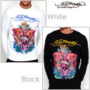 送料無料 メンズ 長袖 ロンT エドハーディー Ed Hardy Mens "Love Kills Slowly" Long Sleeve Basic Tee Black/White ed-89 ベーシック ラブキル スローリー