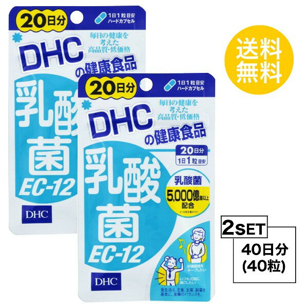 2個セット DHC 乳酸菌EC-12 20日分 （20粒）ディーエイチシー サプリメント 乳酸菌 善玉菌 セルロース ビタミンC ビタミンE ラクトフェリン ビタミンB1 ビタミンB2 健康食品 お試しサプリ ビューティー 栄養補給 飲みやすい お手軽 すこやか 加齢 老化 発酵食品 腸内環境