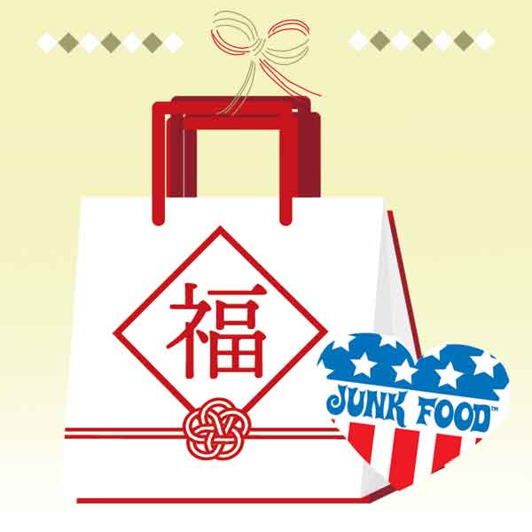 2024年 福袋 レディース JUNK FOOD ラッキーバッグ 20000円！ 中身が見える アパレル福袋 数量限定 お正月 まとめ売り　カジュアル トップス Tシャツ ロンT アメカジ リトルミス スマイリー