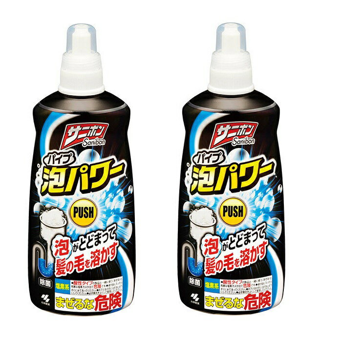 送料無料 2個セット サニボン パイプ泡パワー 本体 400ml パイプ用 洗浄剤 詰まり 浴室 洗面所 台所 におい ヌメリ取り 黒ずみ 除菌・..