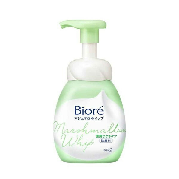 ビオレ マシュマロホイップ 薬用アクネケア 本体 150ml 洗顔 ソープ 泡 biore 花王 グリーンフローラルの香り きめ細かいマシュマロ泡 ニキビ予防 ポンプタイプ 洗うスキンケア ユニセックス 消炎成分 使いやすい 洗い上がり お風呂 就寝前 つっぱらない 肌に優しい 日本製
