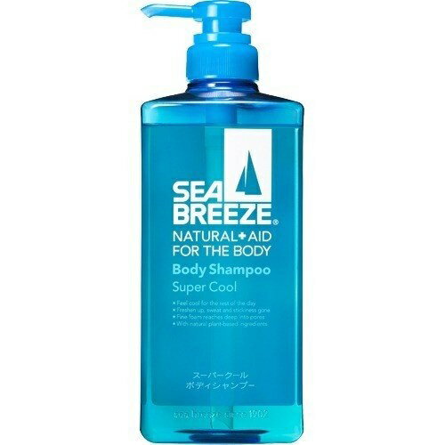 シーブリーズ スーパークール ボディシャンプー 600ml ボディソープ 夏 汗 デオドラント クール SEA BREEZE 資生堂 ボディ 体 スポーツ 運動後 植物性クレンジング成分 ブレンドハーブエッセンス配合 ポンプタイプ ユニセックス お風呂 シャワー 全身 冷却感 涼しい 日本製