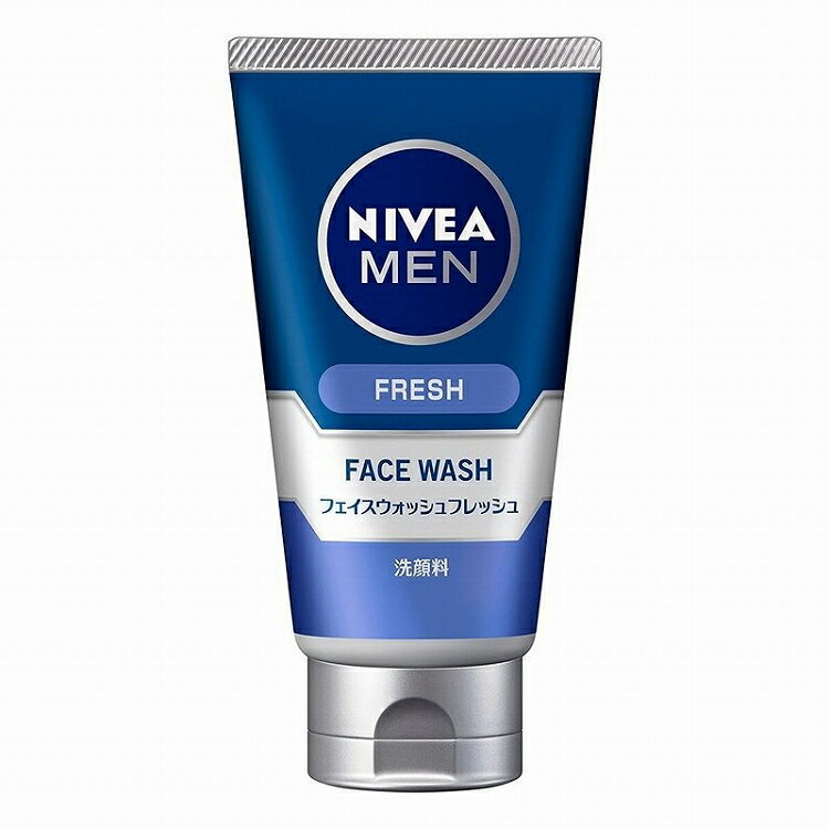 NIVEA ニベアメン フェイスウォッシュ フレッシュ 100g クールシトラスの香り 洗顔 ウォッシュクリーム スキンケア 男性 さっぱり 花王 皮脂吸着成分配合 メントール配合 グリセリン ソルビトール配合 微香性 濃密泡 運動 スポーツ お風呂 就寝前 普通肌 肌に優しい 日本製