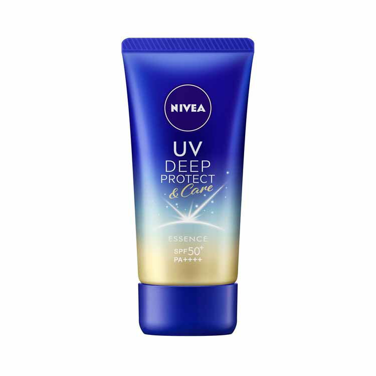 NIVEA ニベアUV ディープ プロテクト ＆ ケア エッセンス SPF50+ PA++++ 50g 日焼け止め UV スーパーーウォータープルーフ クリアフローラルの香り エッセンス スキンケア 保湿 花王 フローラル 美容液成分配合 石?で落とせる 小じわ シミ そばかす 予防美白 全肌質 日本製