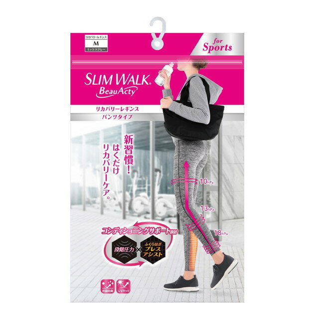 2個セット スリムウォーク ビューアクティ リカバリーレギンス Mサイズ スパッツ レギンス 着圧 インナー 美脚 美尻 骨盤矯正 お腹引き締め UVカット 抗...