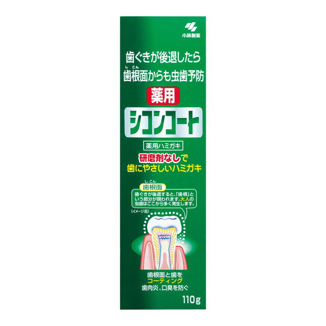 3個セット シコンコート 110g 歯磨き粉 はみがき 歯 歯ぐき 殺菌 口臭 小林製薬 医薬部外品 ミントの香り コーティング 殺菌剤 消炎剤で歯周病（歯肉炎 歯槽膿漏の総称）予防 虫歯を予防 研磨剤無配合 フッ素で歯質を強化