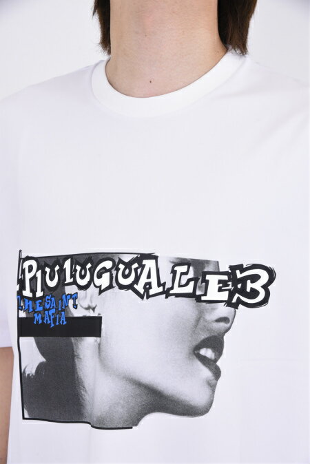 1PIU1UGUALE3113ウノピュウウノピゥウノウグァーレトレSPORTスポーツAIRBOOSTBIGCREWTEEメンズTシャツクルーネック半袖プリントTHESAINTMAFIAコラボ小澤智弘正規品3-5S-LTF016-PP02