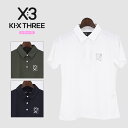【期間限定ポイント10倍】【25SS】【レディース】KI-XXX THREE キックスリー POLO ブランドロゴ ポロシャツ 半袖 ストレッチ 伸縮性 快適 ...