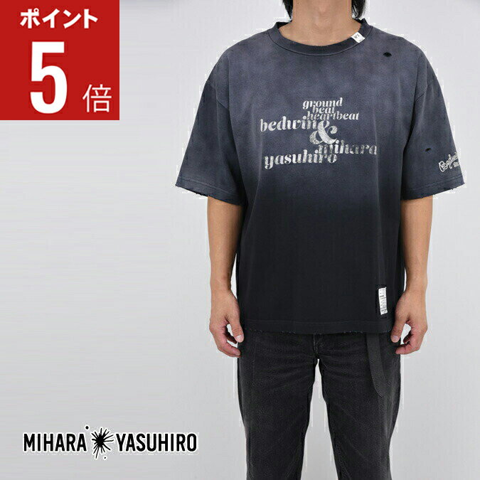 【期間限定ポイント5倍】Maison MIHARA YASUHIRO メゾン ミハラヤスヒロ BW PHOTO PNT T-SHIRT / フォトプリント Tシャツ ロゴ テーマ 半袖 ウェア コラボ 刺繍 44 C15TS023
