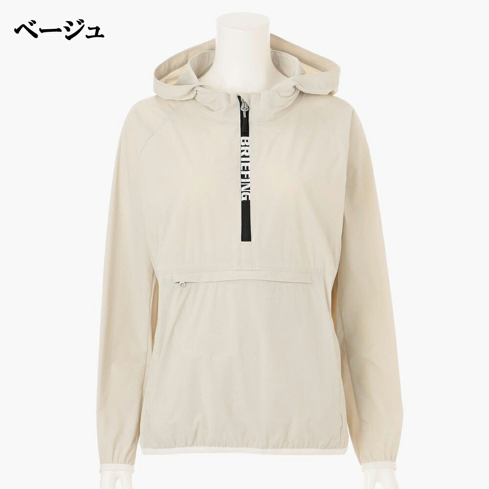 【25AW】【レディース】BRIEFING GOLF ブリーフィング ゴルフ WS POCKETABLE WIND ANORAK / ポケッタブル アノラックライトパーカー スポーツ 長袖 ロゴ アクティブ 快適 S-M BRG253W13