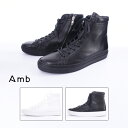 Amb エーエムビー 1000ZIP NEW KIPS HIGH CUT SNEAKER メンズ レディース スニーカー ハイカット サイドジップ レザー 黒スニ 白スニ キップス ファッション カジュアル スポーティ 39-44 24.0-29.5