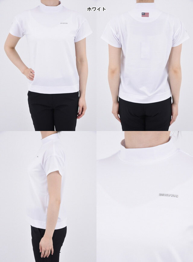 BRIEFING GOLF ブリーフィング ゴルフ BASIC HIGH NECK RELAXED FIT レディース Tシャツ ハイネック 半袖 リラックスフィット ストレッチ 吸水速乾 ベア天竺 アーバンゴルフ スポーツ アウトドア S-L BBG241W03