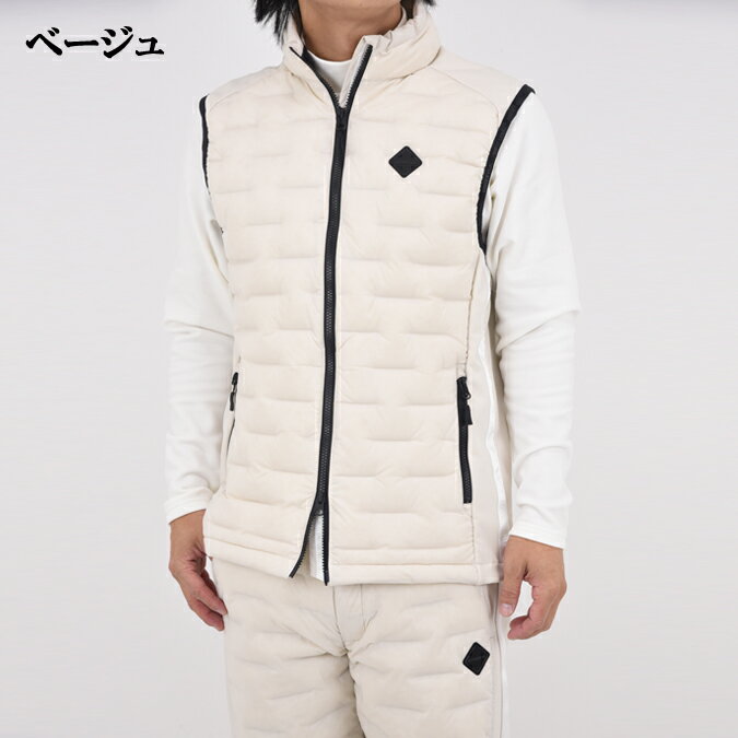 【25AW】BRIEFING GOLF ブリーフィング MENS HYBRID DOWN VEST / ストレッチタフタ ダイヤモンドロゴ ハイブリッドダウンベスト ゴルフ スポーツ 長袖 ロゴ 軽量 快適 M-XL BRG253M56