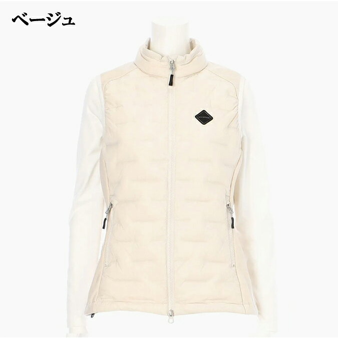 【25AW】【レディース】BRIEFING GOLF ブリーフィング ゴルフ WOMENS HYBRID DOWN VEST / ストレッチタフタ ダイヤモンドロゴ ハイブリッドダウンベストスポーツ ロゴ アクティブ 快適 M BRG253W46