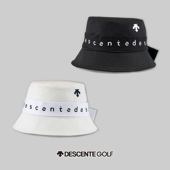 DESCENTE GOLF デサントゴルフ レディース ロゴリボンバケットハット 部分吸汗速乾 部分抗菌防臭 メッシュ スポーツ アウトドア ファッション DGCXJC71