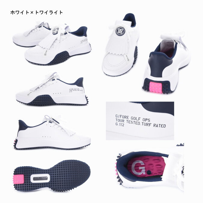 G/FORE ジーフォア G.112 P.U. LEATHER KILTIE GOLF SHOE レディース ゴルフシューズ ローカット キルティ タッセル 防水 EVAソール ツートーン スポーツ アウトドア US6.5-US8 23.0-24.5cm