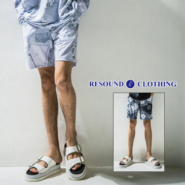 RESOUND CLOTHING リサウンド クロージング RUSH SHORTS メンズ ハーフパンツ ラッシュガード ストレッチ バンダナ柄 UVカット UPF50+ 吸水速乾 耐水 ストリート ラグジュアリー 西海岸 アメカジ 1-4 S-XL RC24-HP-002