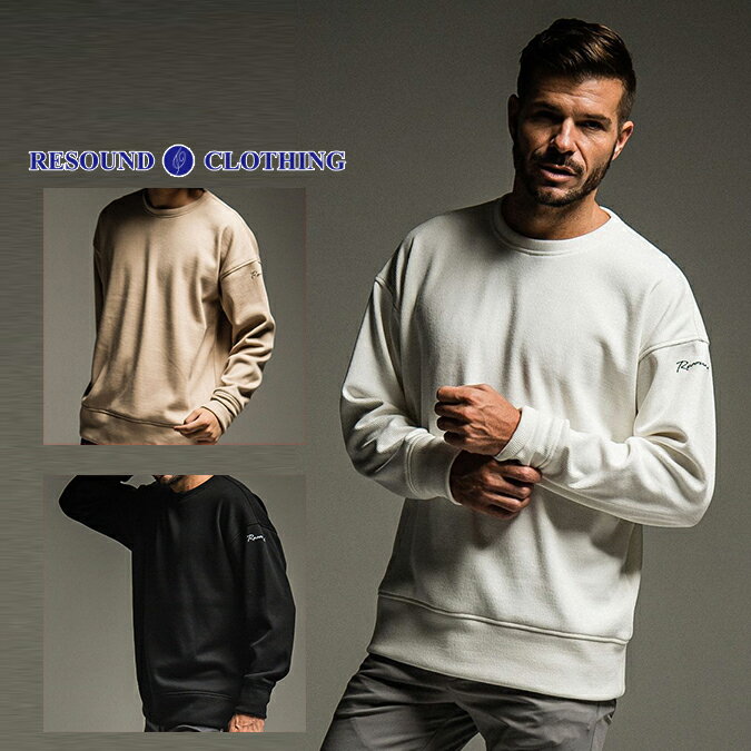 RESOUND CLOTHING リサウンド クロージング thermal loose trainer メンズ レディース サーマル ルーズ トレーナー クルーネック 長袖 裏起毛 ラグジュアリー 西海岸 アメカジ 1-3 S-L RC30-C-002