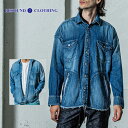 RESOUND CLOTHING リサウンド クロージング OVER DENIM SHIRTS / ヴィンテージ加工 ドロップショルダー ダンガリーシャツ トップス ダンガリー シャツ アクティブ 1-3 S-L RC35-SH-002(4)