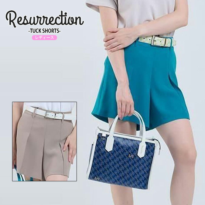 【25SS】【レディース】Resurrection レザレクション WOMENS TUCK SHORTS / タック ショートパンツ ファッション スポーツ 半ズボン S-M BE12PT28-W