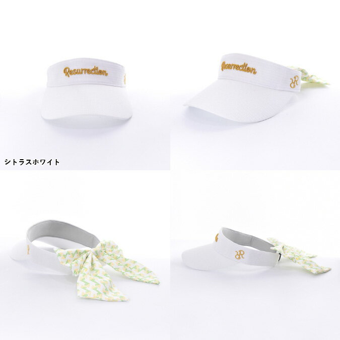【25SS】【レディース】Resurrection レザレクション RIBBON WIDE SUN VISOR No.2 (DOT AIR) / リボン ワイドサンバイザー ファッション スポーツ アウトドア 帽子 FREE BE12SV03