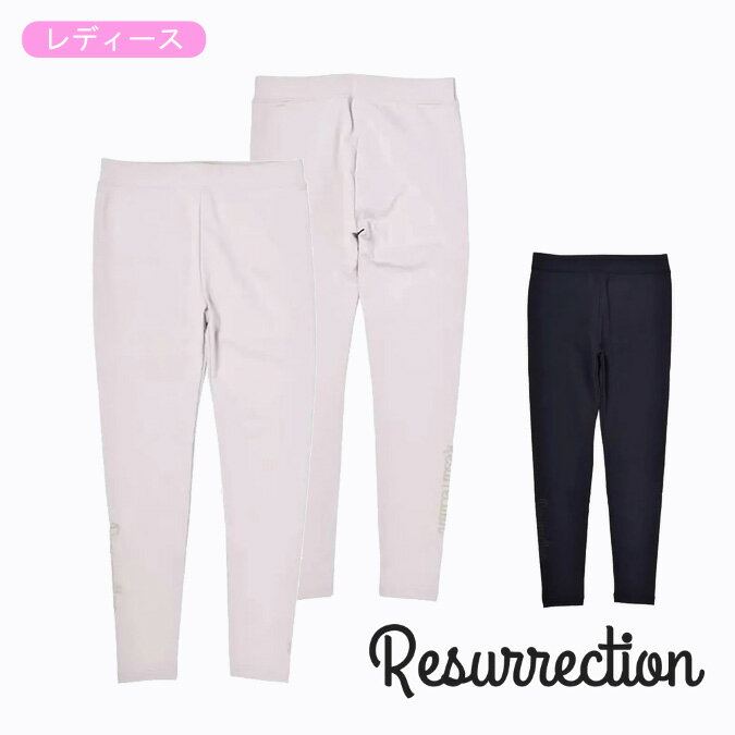 【25AW】【レディース】Resurrection レザレクション SAME COLOR LOGO WARM LEGGINGS / 微起毛 ブランドロゴ ウォームレギンス ファッション スポーツ アウトドア S-L BE34PT26-W*