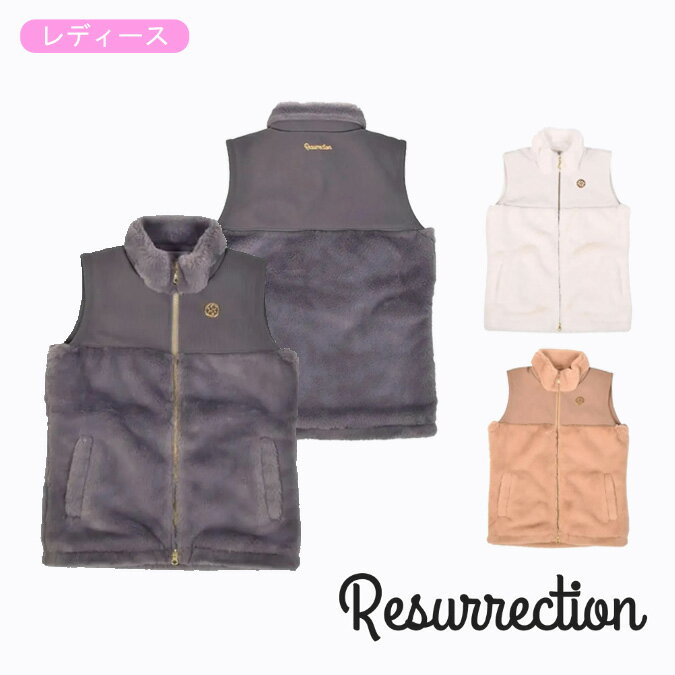 【25AW】【レディース】Resurrection レザレクション SWITCHING FUR VEST / スイッチング ファー ベスト ファッション スポーツ アウトドア ロゴ ゴルフ コンペ ラウンド S-L BE34VS18-W*