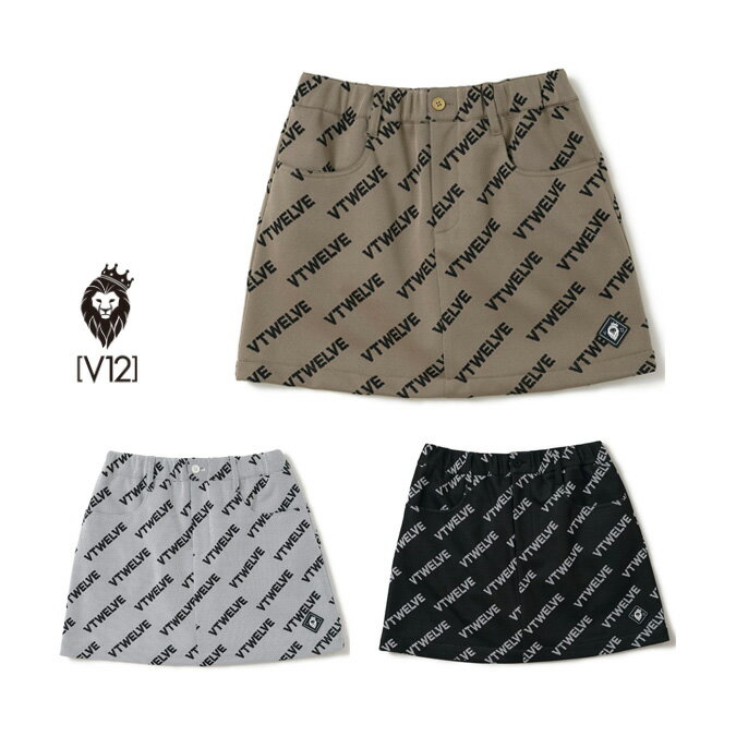 【期間限定ポイント10倍】【返品不可】V12 ヴィトゥエルブ VET SKIRT レディース スカート ショート丈 ミニ丈 ジャカード 総柄 ジャカードニット インナーパンツ一体型 ゴルフ スポーツ アウトドア ファッション 0-2 S-L V122320-SK06 *