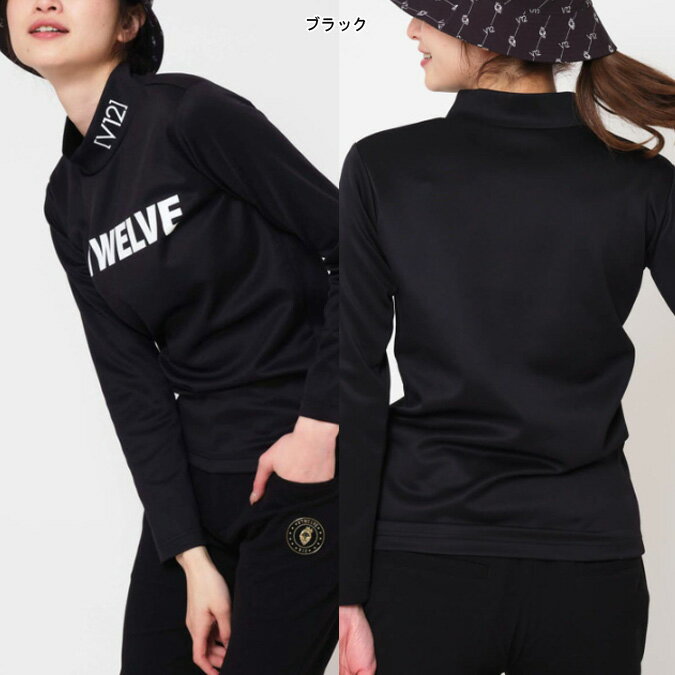 【期間限定ポイント10倍】【24AW】【レディース】V12 ヴィトゥエルブ BOLD MOCK / ロングスリーブ モックネック ゴルフ アウトドア 長袖 ロゴ 快適 1 M V122420-MK01-l