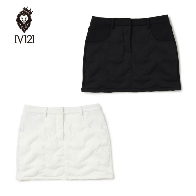 【V TWELVE LUX】V12 ヴィトゥエルブ LX WARM SKIRT レディース スカート スコート ショート丈 ミニ丈 ストレッチ 中綿入り ダンボールニット スウェット ジャージ ゴルフ スポーツ アウトドア ファッション 0-1 S-M VLX2120-SK01