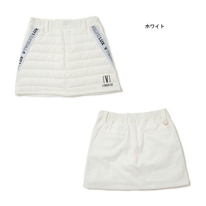 【V TWELVE LUX】V12 ヴィトゥエルブ LX MAD DOWN SKIRT レディース スカート 膝上丈 中綿 スウェット キルティング ストレッチ はっ水 インナーパンツ一体型 ゴルフ スポーツ アウトドア ファッション 0-2 S-L VLX2320-SK01 *