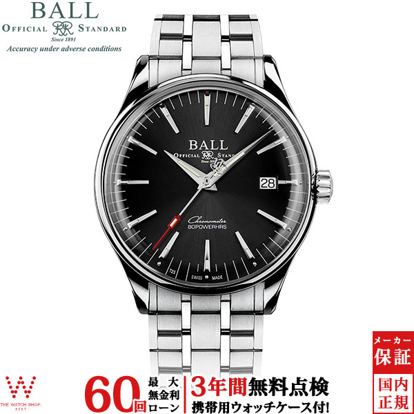 【無金利ローン可】【3年間無料点検付】 ボールウォッチ BALL Watch トレインマスター マニュファクチュア80 メンズ 高級腕時計 ブランド 自動巻 日付 ブラック NM3280D-S1CJ-BK[ラッピング無料 内祝い ギフト]