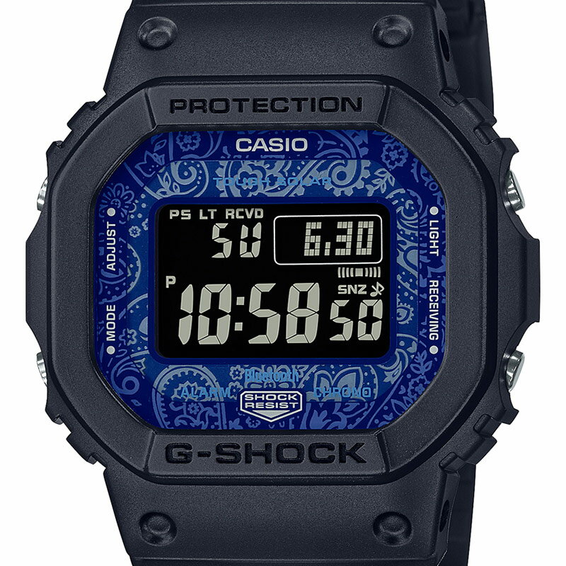 【2,000円クーポン/4日20時〜】カシオ CASIO ジーショック G-SHOCK 電波 ソーラー BLUE PAISLEY メンズ 腕時計 時計 デジタル ストリート ファッション おしゃれ ブルー ペイズリー柄 黒色 GW-B5600BP-1JF [ラッピング無料 内祝い ギフト]