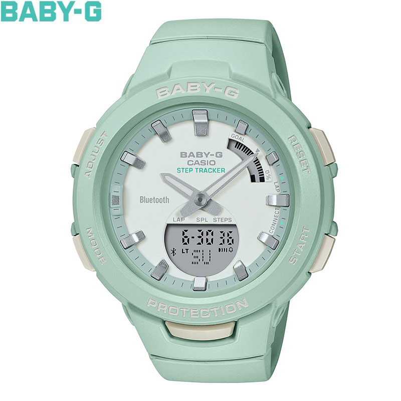 カシオ CASIO ベビージー BABY-G SMARTPHONE LINK Series レディース 腕時計 時計 アナデジ ウォッチ 歩数計 スマホ連携 アプリ ランニング おしゃれ グリーン BSA-B100CS-3AJF [ラッピング無料 内祝い ギフト]