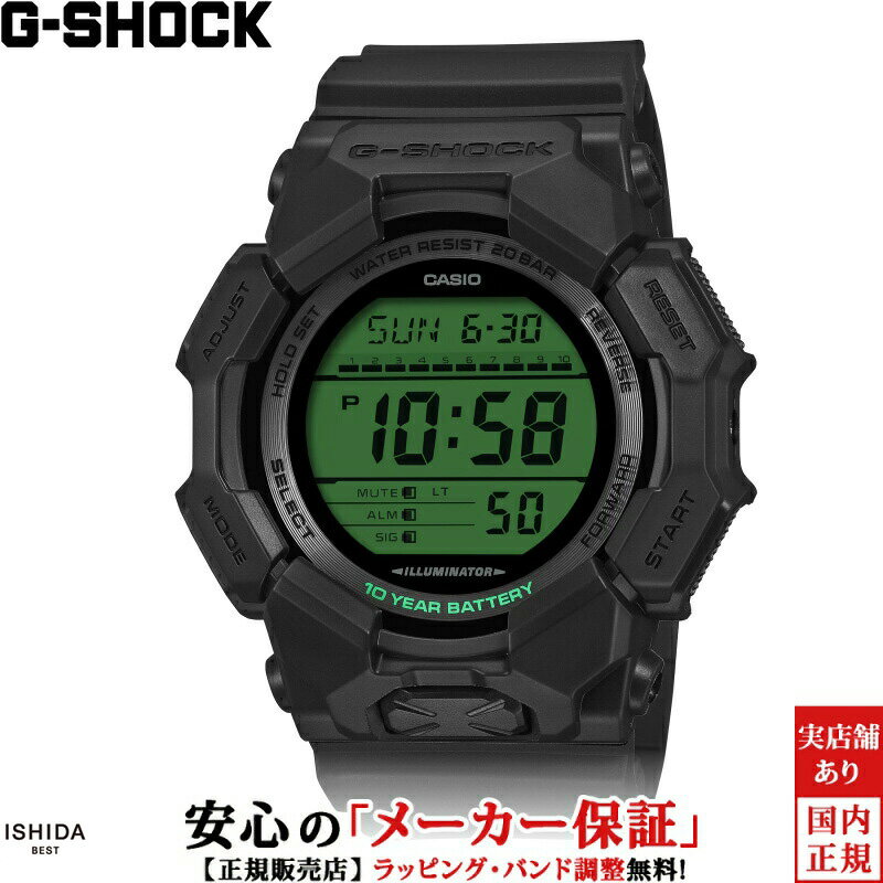 ジーショック(G-SHOCK)時計に“タフネス”という新たな概念を築き上げたG-SHOCK。 すべては、落としても壊れない時計をつくるという開発者の熱き信念、当時の常識を覆す、無謀ともいえる挑戦から始まりました。 1981年、プロジェクトチーム・タフ結成。200を超える試作が繰り返され、約2年にも及ぶ歳月が費やされて完成したのがG-SHOCK。 そのコアテクノロジーである耐衝撃構造を支えるのが、ケース内でモジュールを宙に浮かせるように配置する中空構造です。 以来、その基本構造を受け継ぎながら、素材、構造、機能に磨きをかけ、G-SHOCKは独自の歴史を歩んできました。 これからもG-SHOCKは、終わりなき進化を続けます。どこまでも強く。その先の強さを目指して。ブランド名G-SHOCK(ジーショック)商品名DIGITAL GD-010 SERIES(デジタル GD-010 シリーズ)型番・品番GD-010BEG-1JFムーブメント駆動方式：クオーツクォーツ電池寿命：約10年精度：平均月差 ±15秒素材ケース：カーボン（バイオマスプラスチック）／樹脂（バイオマスプラスチック）バンド：樹脂バンド（バイオマスプラスチック）風防：無機ガラスベゼル：カーボン（バイオマスプラスチック）／樹脂（バイオマスプラスチック）サイズケース縦：54.9mmケース径：51.9mmケース厚：16.1mm腕周り：145〜215mm防水性20気圧防水重量65gその他特徴耐衝撃構造（ショックレジスト） カーボンコアガード構造 マルチタイム：異なる4都市を登録して、表示切替や都市入替が可能 ワールドタイム：世界48都市（31タイムゾーン、サマータイム設定機能付き）＋UTC（協定世界時）の時刻表示、ホームタイムの都市入替機能 ストップウオッチ（1/100秒、24時間計、スプリット付き） タイマー（セット単位：1秒、最大セット：24時間、1/10秒単位で計測） 時刻アラーム5本（ワンタイムアラーム/デイリーアラーム切替機能）・時報 LEDバックライト（オートライト、スーパーイルミネーター、残照機能、残照時間切替（1.5秒/3秒）付き） LEDライトカラー：ホワイト フルオートカレンダー 操作音ON/OFF切替機能 12/24時間制表示切替保証期間1年間（メーカー保証）商品説明タフネスを追求し進化を続けるG-SHOCKから「BLACK AND ELECTRO GREEN」のご紹介です。 ベゼル・バンド・文字板にブランドの基調色であるブラックを採用し、フェイスの液晶部分にはエレクトログリーンのカラー印刷を施すことで視覚的なアクセントとデザイン性を高めました。 ライト点灯時にはデジタル表示の文字部分が発光し、暗所での視認性を確保します。 洗練されたブラックを基調に、エレクトログリーンが放つ鮮烈なコントラストで、クールかつモダンな表情となっています。 ※ケース、ベゼル、バンドの主な樹脂パーツにバイオマスプラスチックを使用。 原料に再生可能な有機資源を使用し、環境負荷低減への貢献が期待されています。