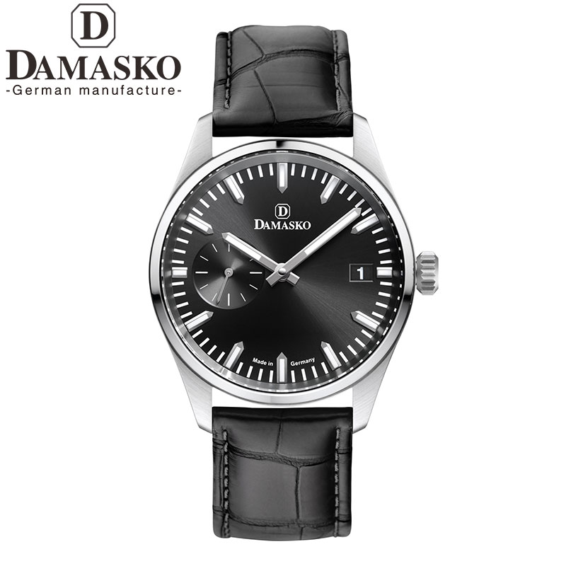 【無金利ローン可】【3年間無料点検付】 ダマスコ [DAMASKO] エレガント [ELEGANT] メンズ 高級 腕時計 手巻 時計 アリゲーター 革ベルト ブランド おしゃれ ブラック DK105 BK L [ラッピング無料 内祝い ギフト]