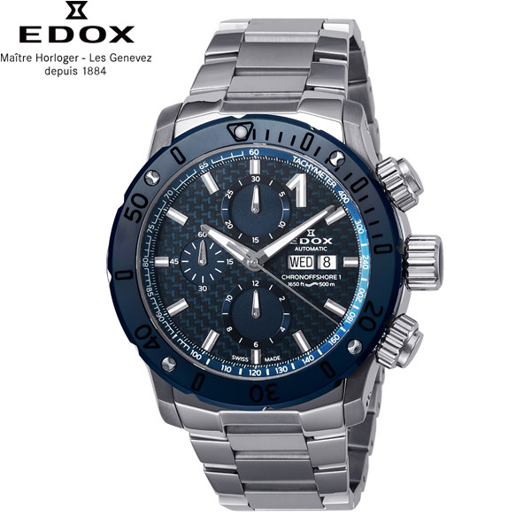 ISHIDA ONLINEの【無金利ローン可】【3年間無料点検付】 エドックス EDOX クロノオフショア1 [Chronoffshore-1] 01122-3BU3M-BUIN3 クロノグラフ メンズ 腕時計 時計[ラッピング無料 内祝い ギフト]｜アングル2