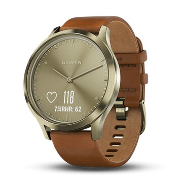 【無金利ローン可】 ガーミン [GARMIN] ヴィヴォムーブHR スポーツ ゴールド レザー [vivomove HR Gold Leather] 010-01850-75 アナログ スマートウォッチ ウェアラブル デバイス 活動量計 睡眠計 歩数計 腕時計 時計