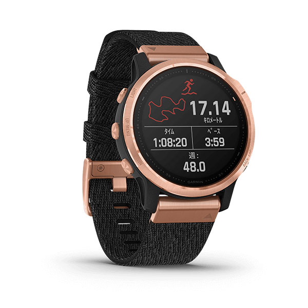 【無金利ローン可】 ガーミン [GARMIN] フェニックス6Sサファイア [Fenix 6S Sapphire] 010-02159-8F Black Rose Gold Nylon GPS スマートウォッチ iphone android ランニング 光学心拍計 ライフログ 腕時計 [ラッピング無料 内祝い ギフト]