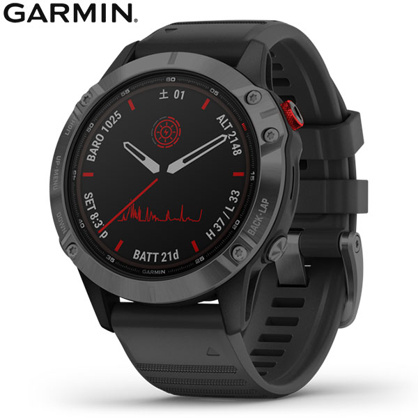 【無金利ローン可】 ガーミン [GARMIN] フェニックス6 プロ デュアルパワー [fenix 6 Pro Dual Power Slate Gray DLC / Black] 010-02410-45 ブラック スマートウォッチ ソーラー 時計 光学心拍計 GPS ランニング 登山 ゴルフ 健康管理 音楽 [ラッピング無料 ギフト]