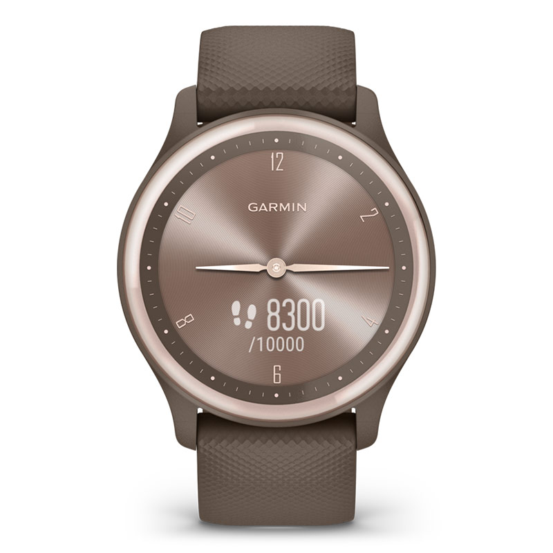 ガーミン スマートウォッチ GARMIN vivomove Sport Peach Gold/Cocoa ヴィヴォムーブスポーツ 010-02566-42 メンズ レディース 腕時計 ストレス 睡眠 血中酸素 消費カロリー 健康管理 ココア ブラウン [ラッピング無料 内祝い ギフト] - Image 3