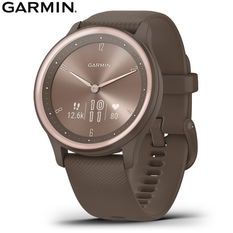 ガーミン スマートウォッチ GARMIN vivomove Sport Peach Gold/Cocoa ヴィヴォムーブスポーツ 010-02566-42 メンズ レディース 腕時計 ストレス 睡眠 血中酸素 消費カロリー 健康管理 ココア ブラウン [ラッピング無料 内祝い ギフト] - Image 2