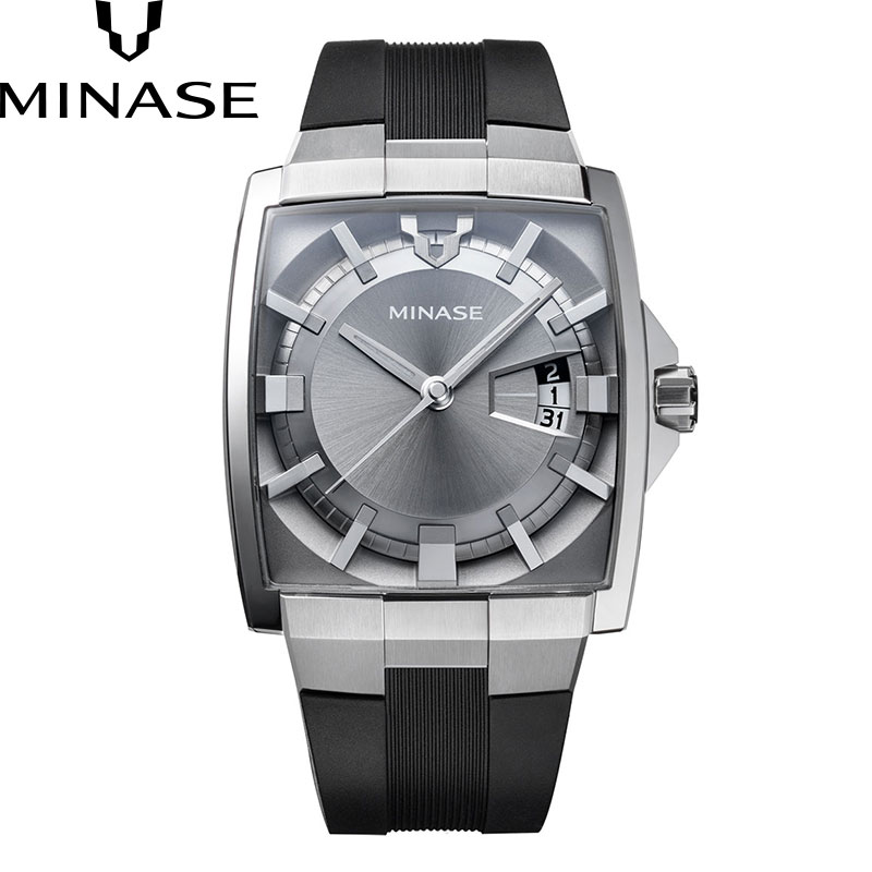 【無金利ローン可】【3年間無料点検付】 ミナセ MINASE ヒズ ホライゾン VM12シリーズ [HiZ HORIZON VM12series] VM12-RBKNGY-SSD ラバー メンズ 高級 腕時計 時計 ブランド 【発売日は納期目安となります】[ラッピング無料 内祝い ギフト]