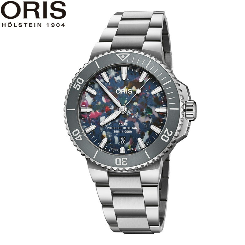 【ノベルティ付】【無金利ローン可】【3年間無料点検付】 オリス ORIS アクイスデイト アップサイクル Aquis date Upcyle 01 733 7787 4150-07 8 22 04PEB メンズ 高級 腕時計 スイス製 ブランド 時計 自動巻 機械式 [ラッピング無料 内祝い ギフト]